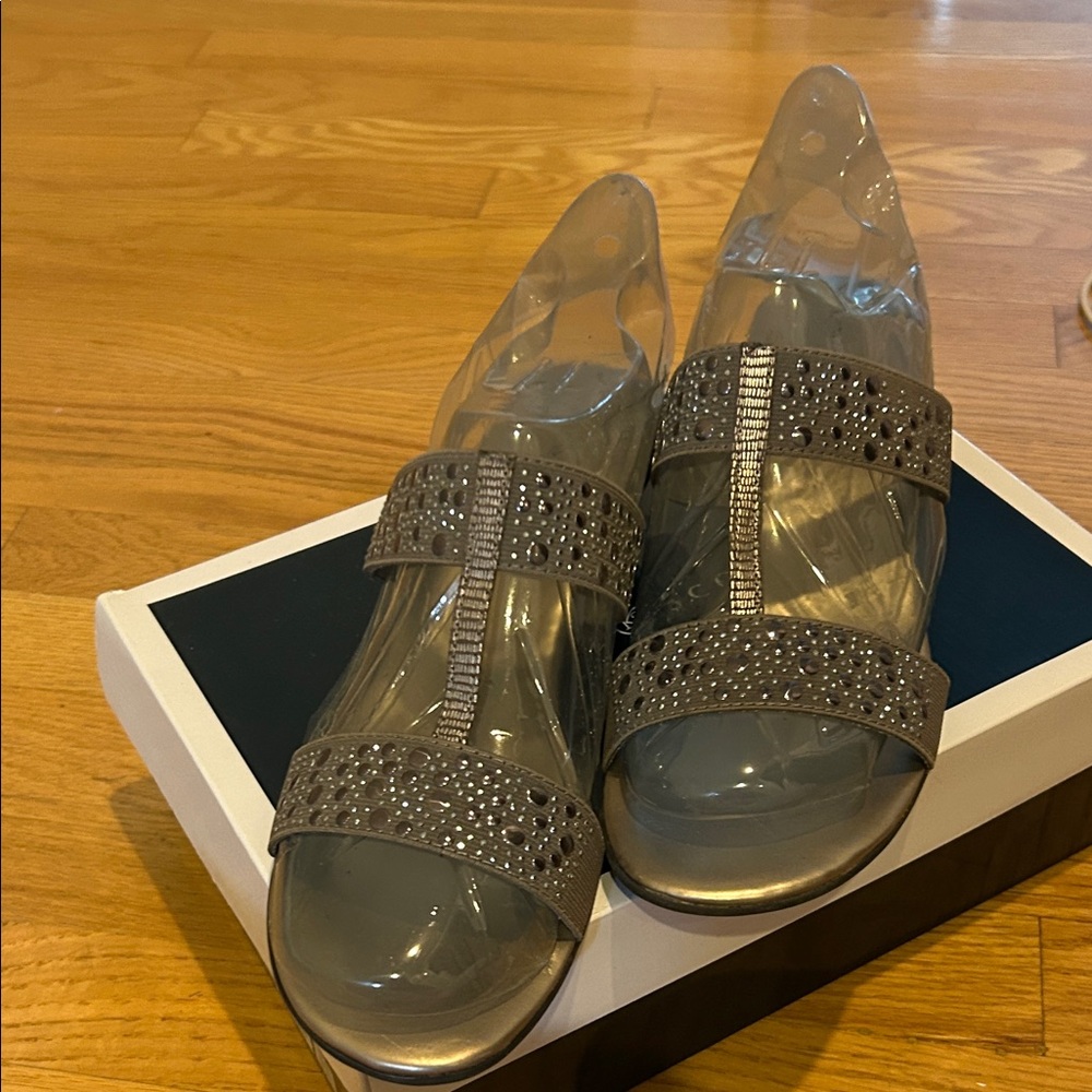 Karen Scott Silver Embellished Sandals